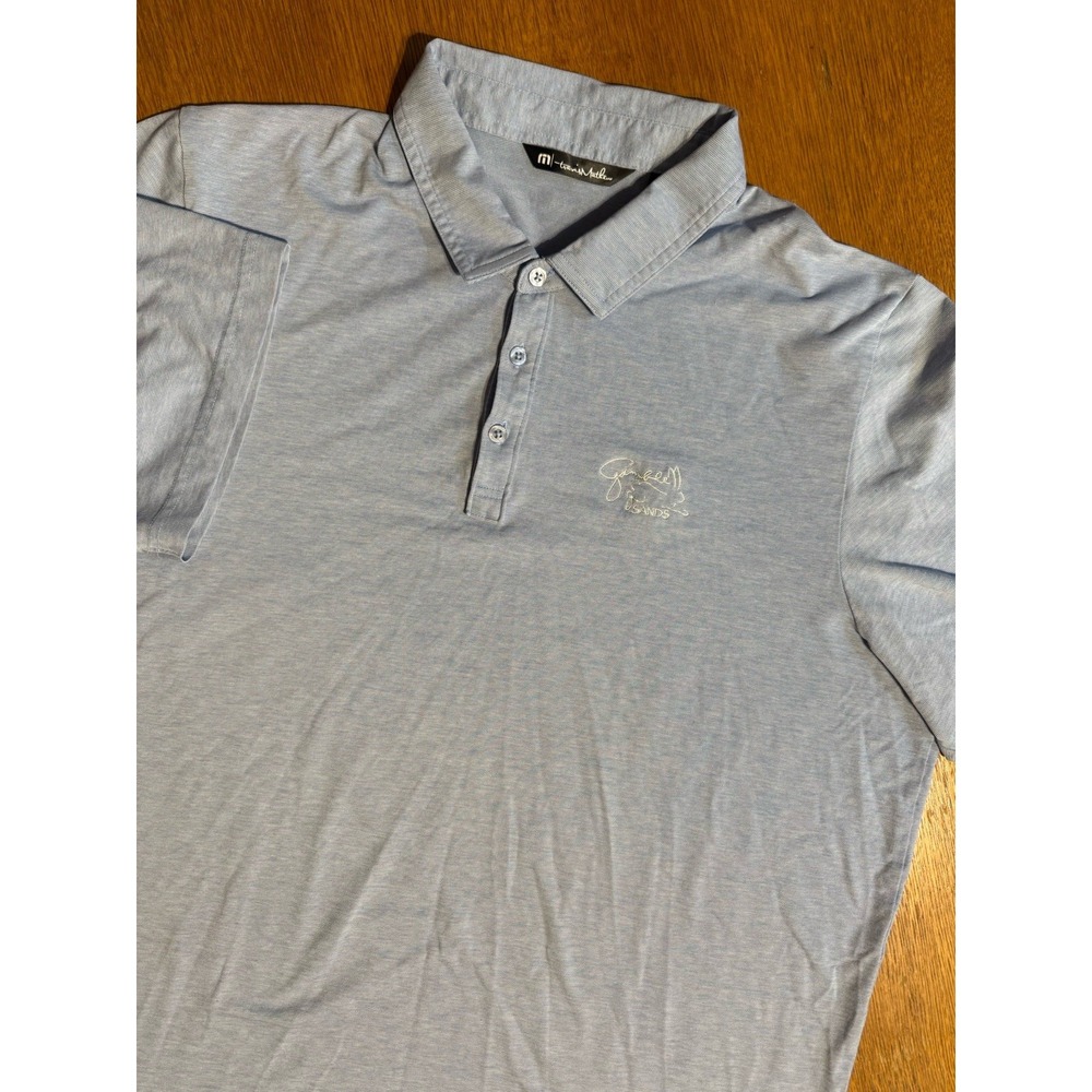 TravisMathew Polo Shirt 3XL Blue Pima Cotton Performance Golf Stretch